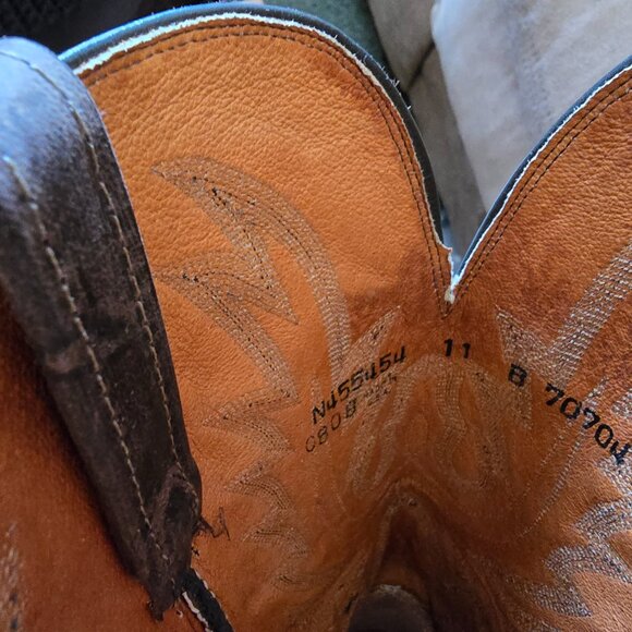 Lucchese Women's 1883 Chocolate Mad Dog Snip Toe Western Boots size 11 - Picture 6 of 6